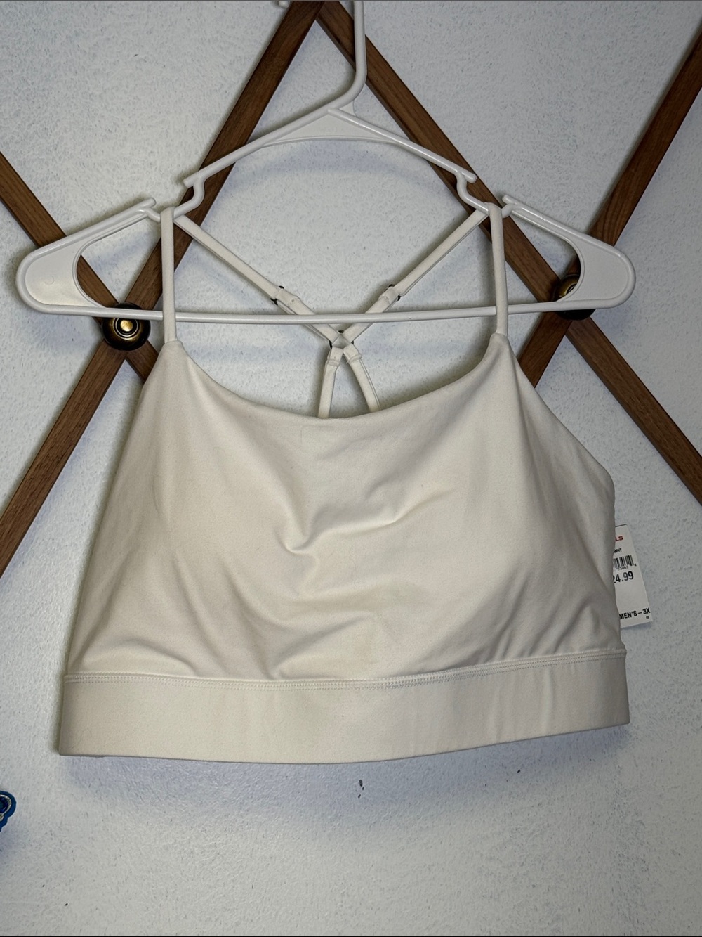 White Strappy Low-Impact Sports Bra